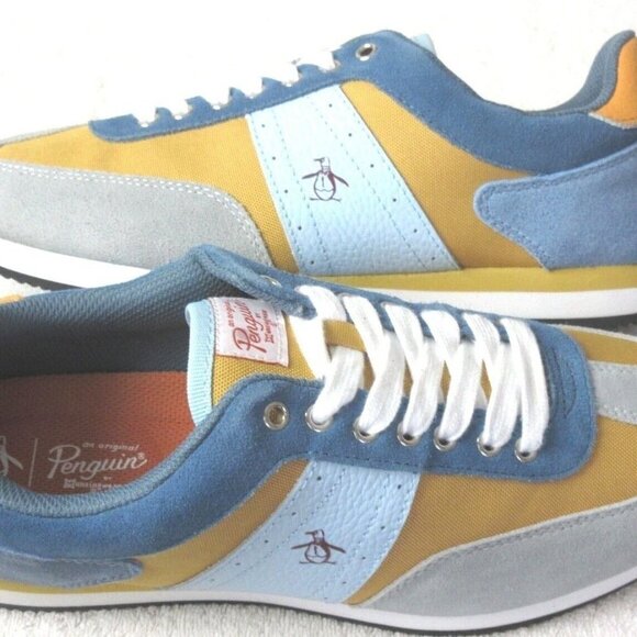 Original Penguin Other - Original Penguin Men's Breaker Jogger Lace Up Suede Nylon Sneakers White Blue
